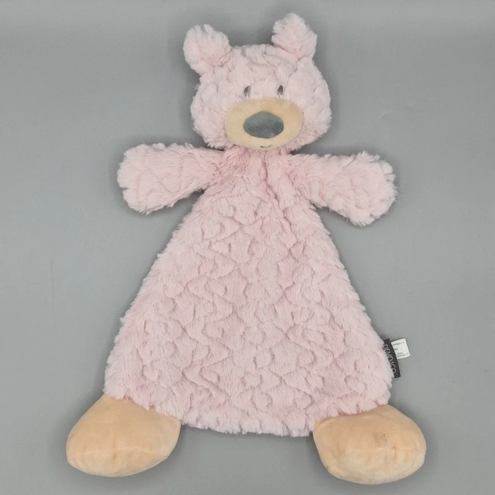 Demdaco‎ Pink Furry Bear Lovey Full Body Security Blanket Thumbie Rattles